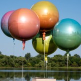 Foliový balónek koule modro-zelená 38 cm